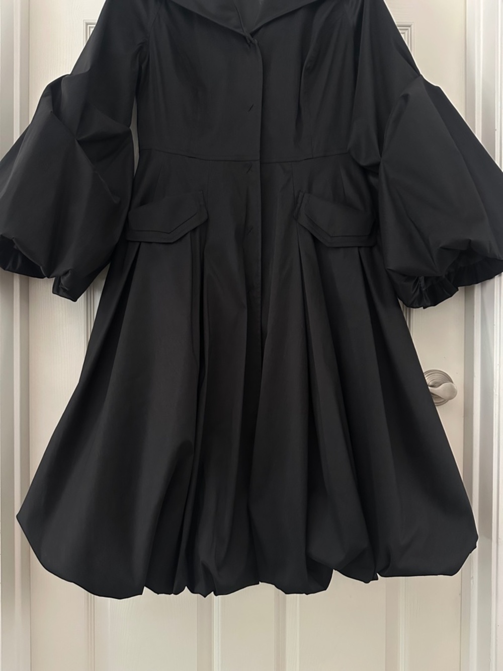 Samuel Dong Bubble Trench Coat Black Women’s Size Small - Picture 6 of 13